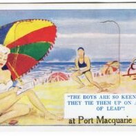 Postcard-The-Boys-are-so-keen-here-at-Port-Macquarie--1950s